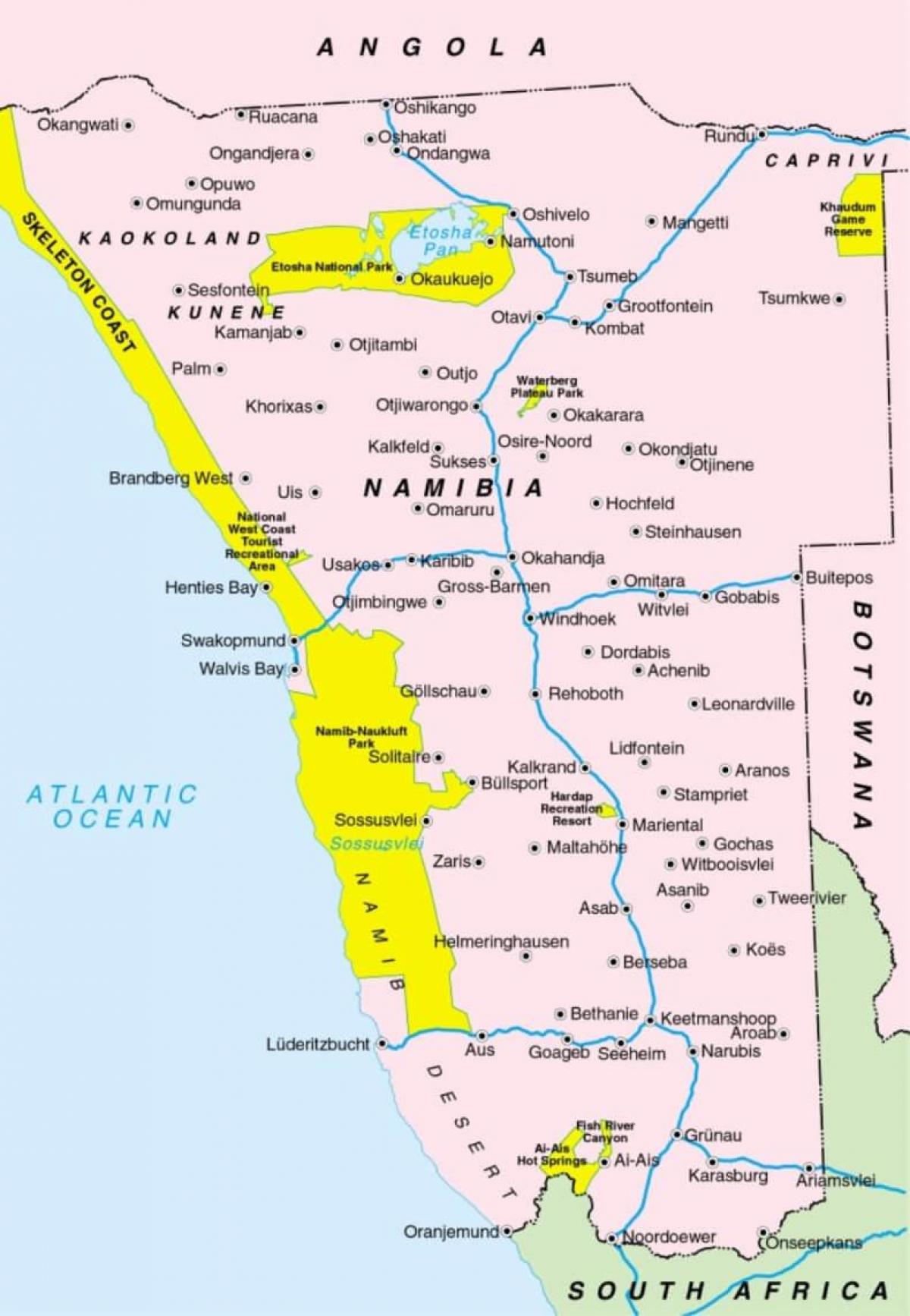 Karta över Namibia – Karta 2020