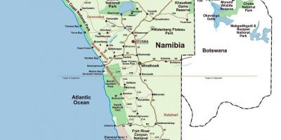 Kartan över Namibia